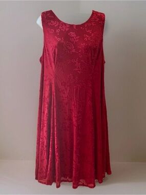 Torrid Womens Dress Size 2 Red V-Neck Lace Floral Lined Back Zip